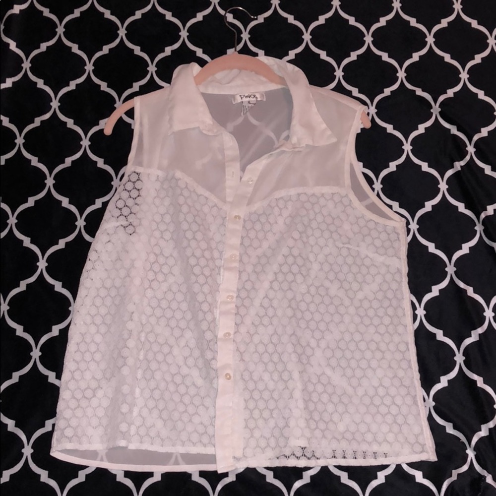 White Sleeveless Top